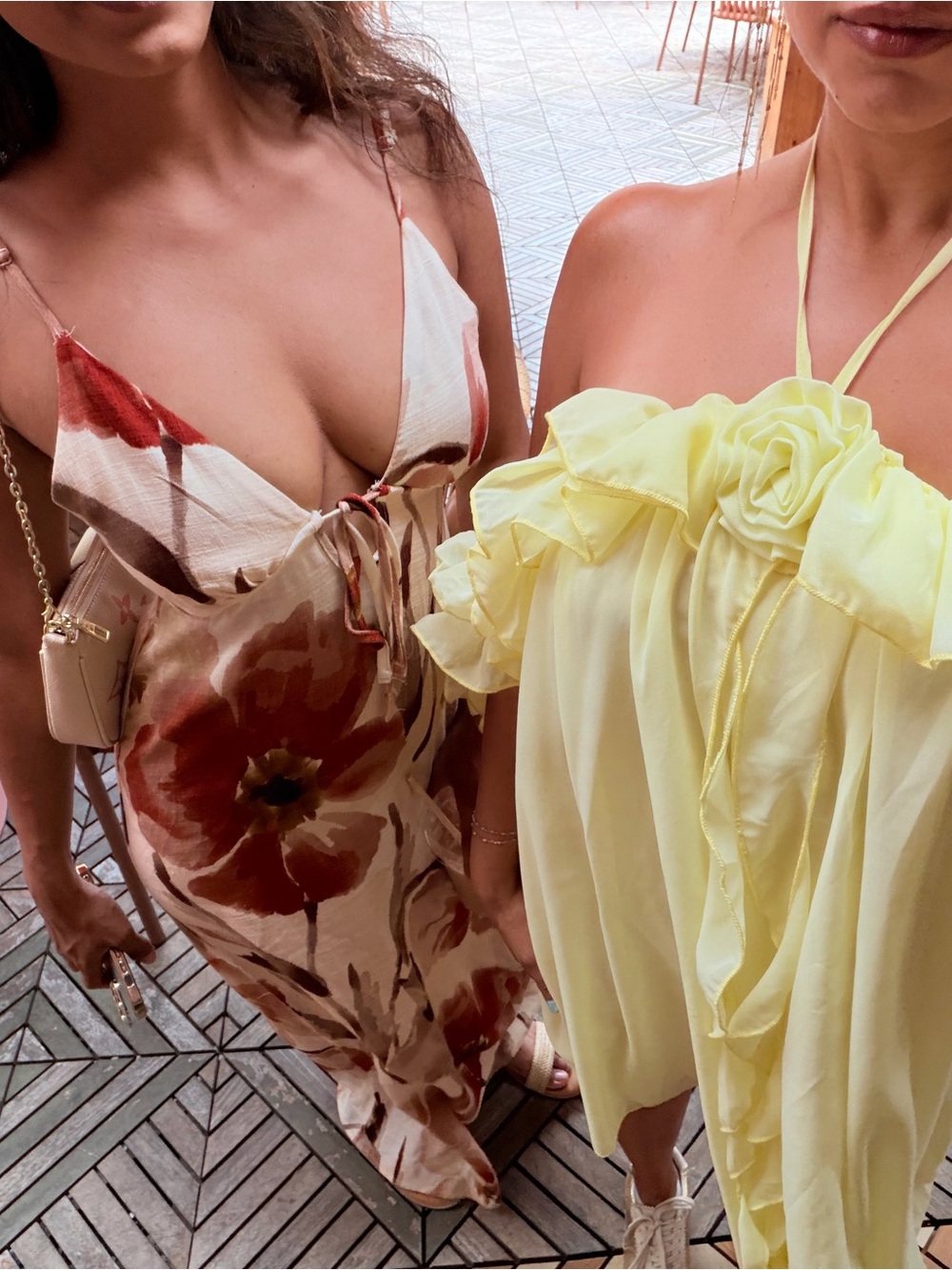 Light Yellow One-Shoulder Ruffle Mini Dress - Picture 2 of 2
